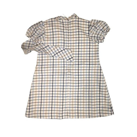 Bella Bliss Girls Plaid Dress NWT Puff Sleeves Bow Tie Size 4 Lined - Picture 2 of 7